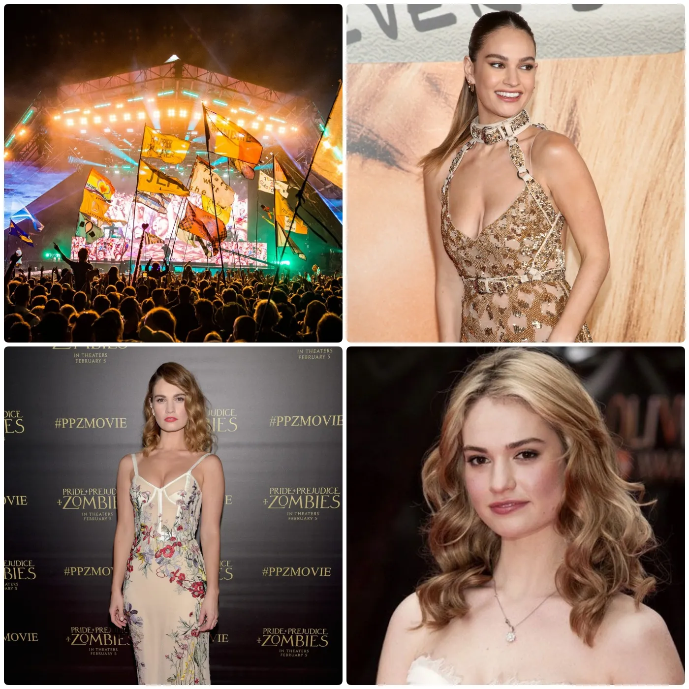 Lily James Dazzles in Casual Chic at Glastonbury Music Festival 2 Lily James Dazzles in Casual Chic at Glastonbury Music Festival