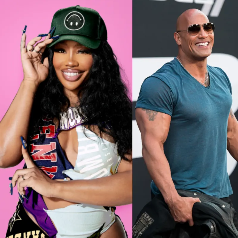 Arm Wrestles Dwayne 'The Rock' Johnson Backstage at SNL, From SZA