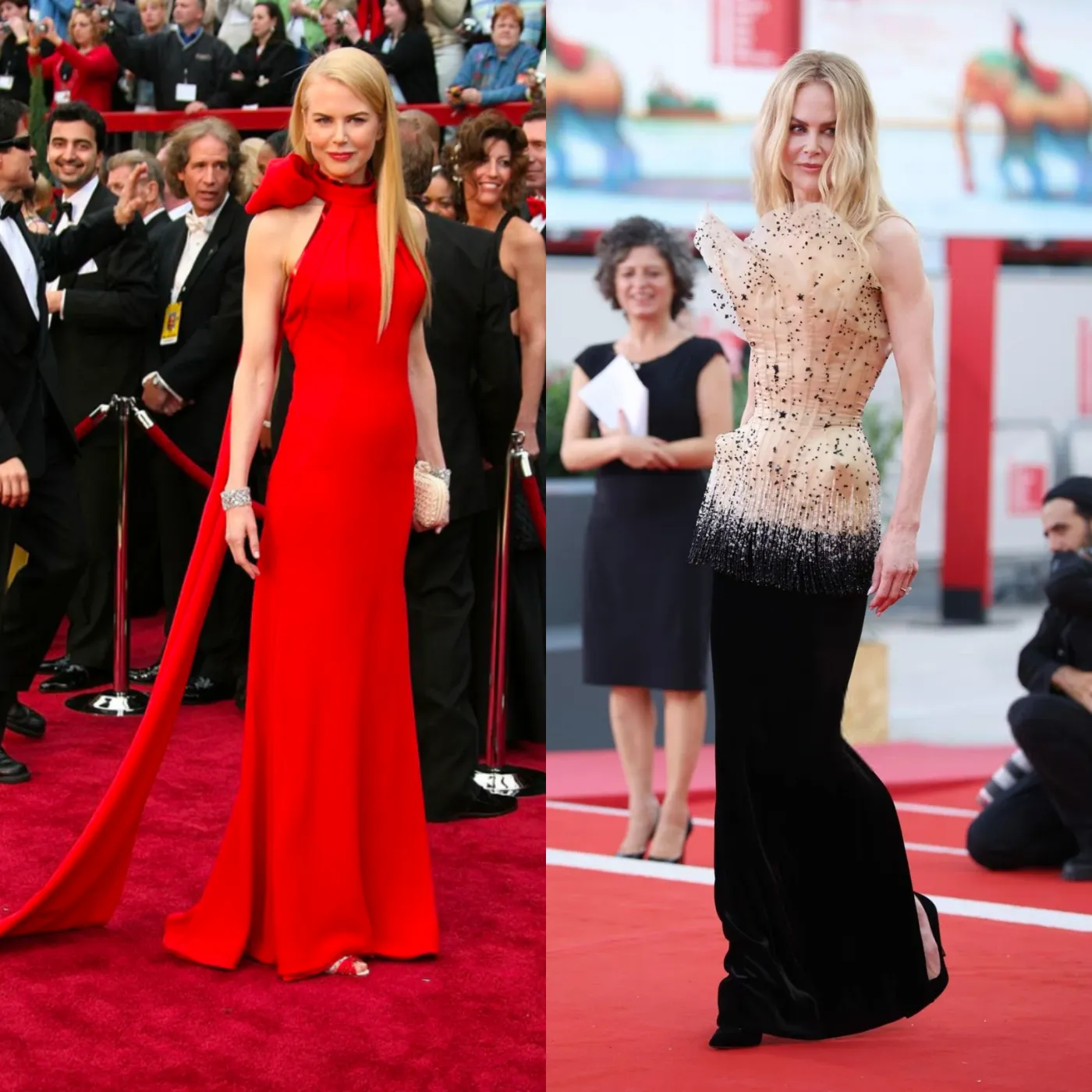 Nicole Kidman's fiery red dress Beauty from the front, playfulness from the back 2 Nicole Kidman's fiery red dress Beauty from the front, playfulness from the back