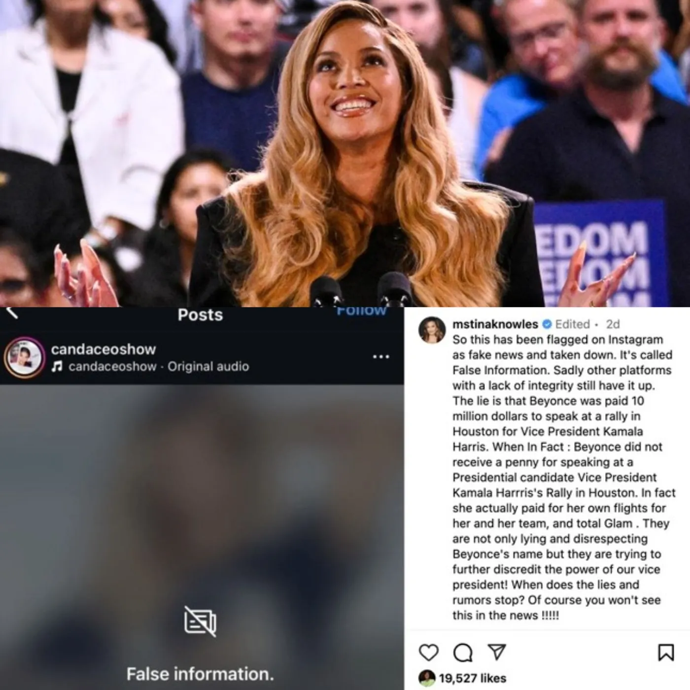 Beyoncé Paid $10 Million by Kamala Harris