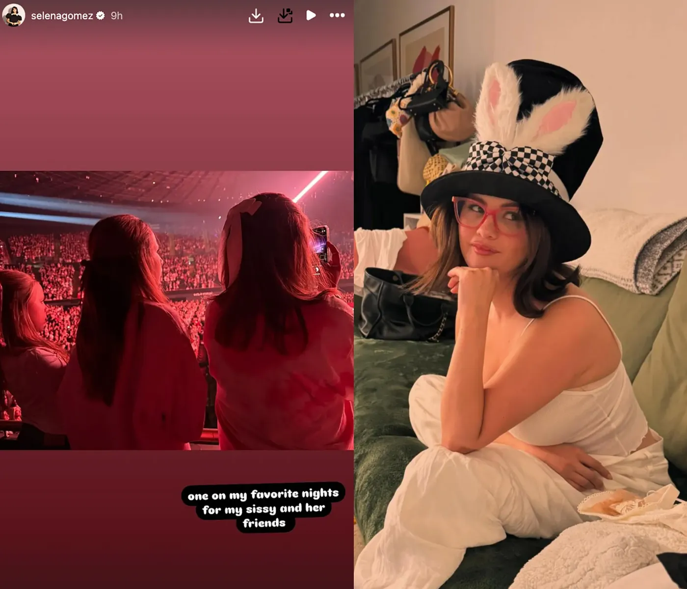 Billionaire Selena Gomez Rocks Bunny Onesie at Concert with Boyfriend and Sister