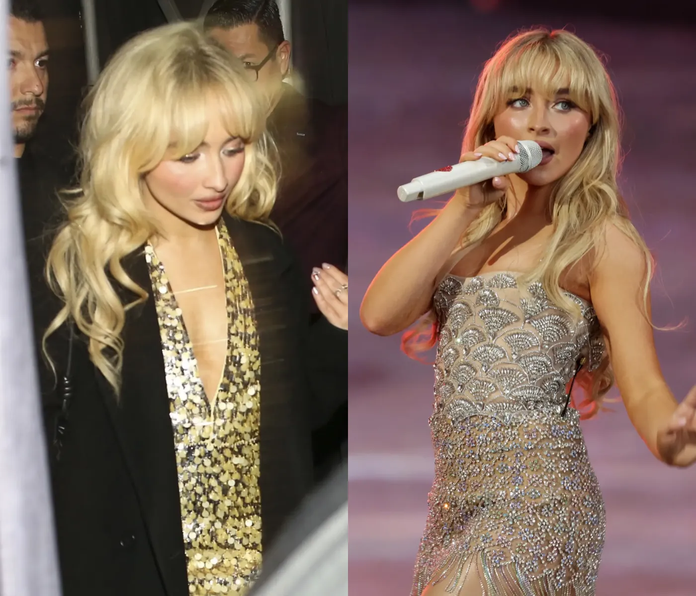 Sabrina Carpenter Covers Gold Sequin Mini Dress with $350 Coat for 'Short n' Sweet' Tour Afterparty