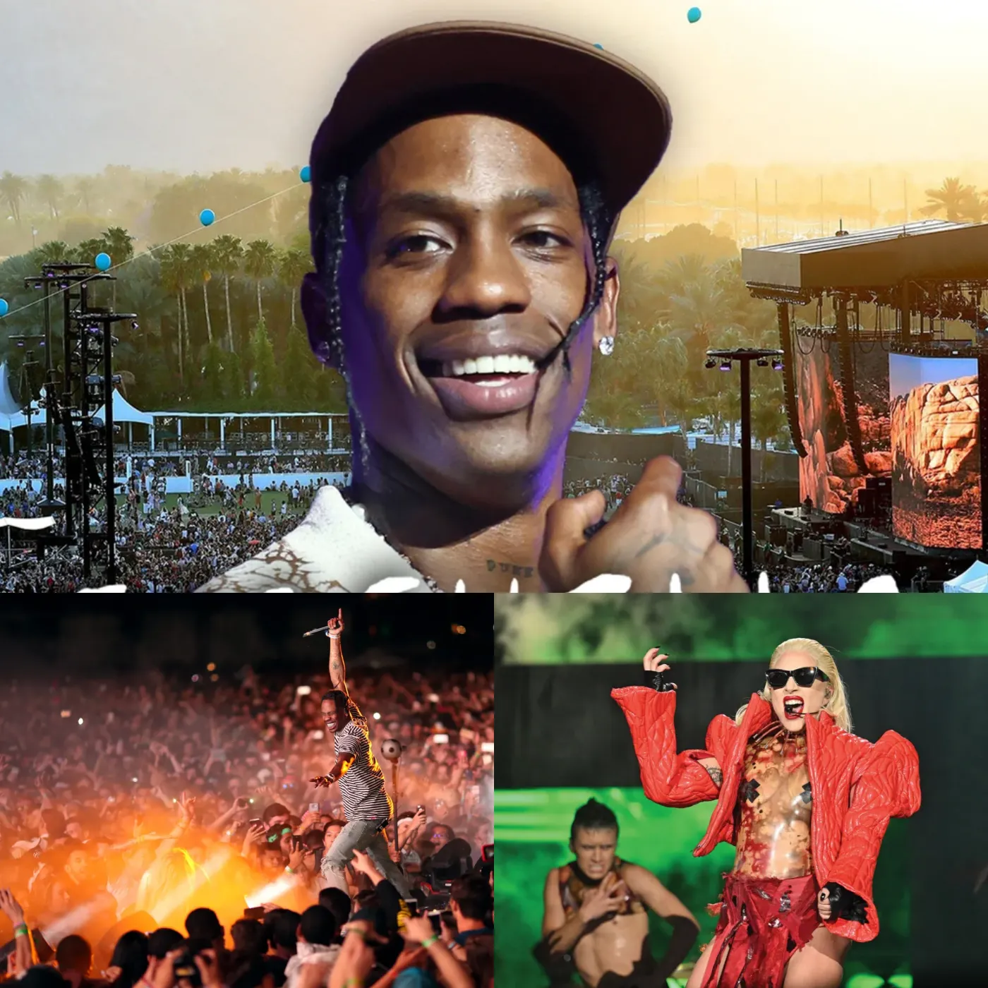 Travis Scott rode the coattails of Lady Gaga's fame by attending Coachella 2025.