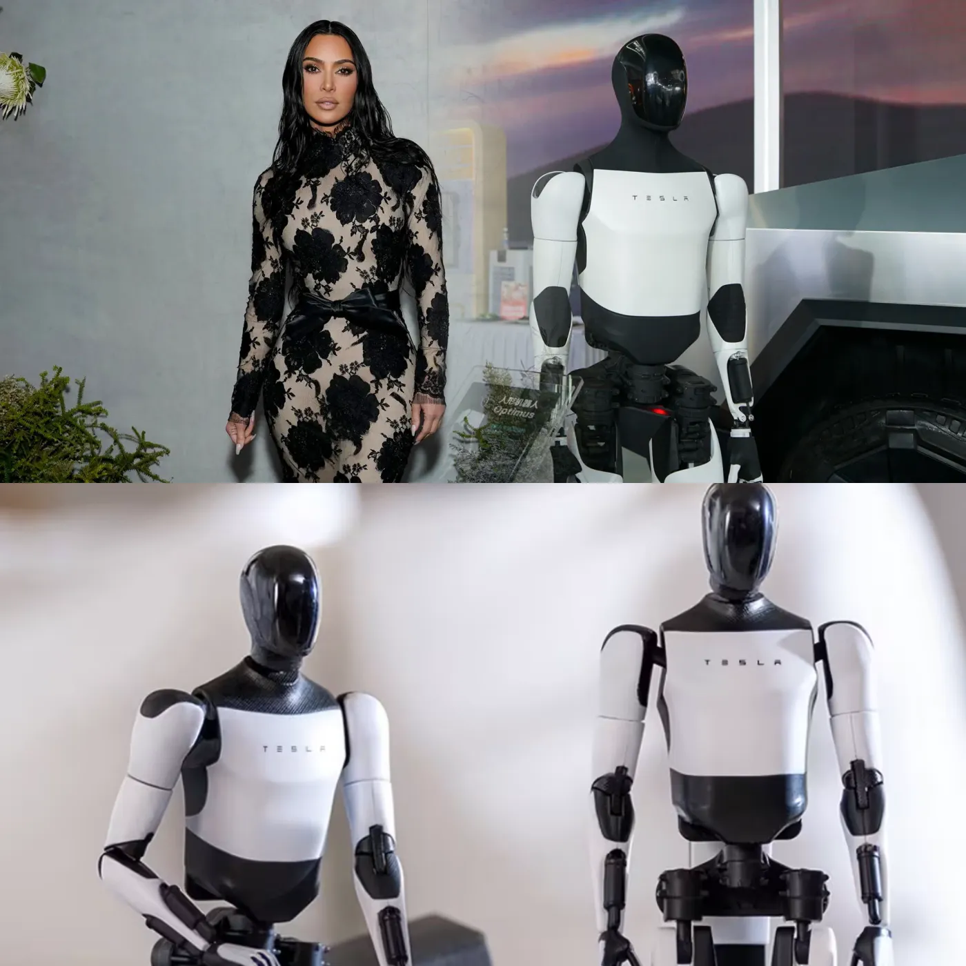 KIM KARDASHIAN "SHOWS OFF" her $80 MILLION DIAMOND RING next to a CHEAP TESLA ROBOT