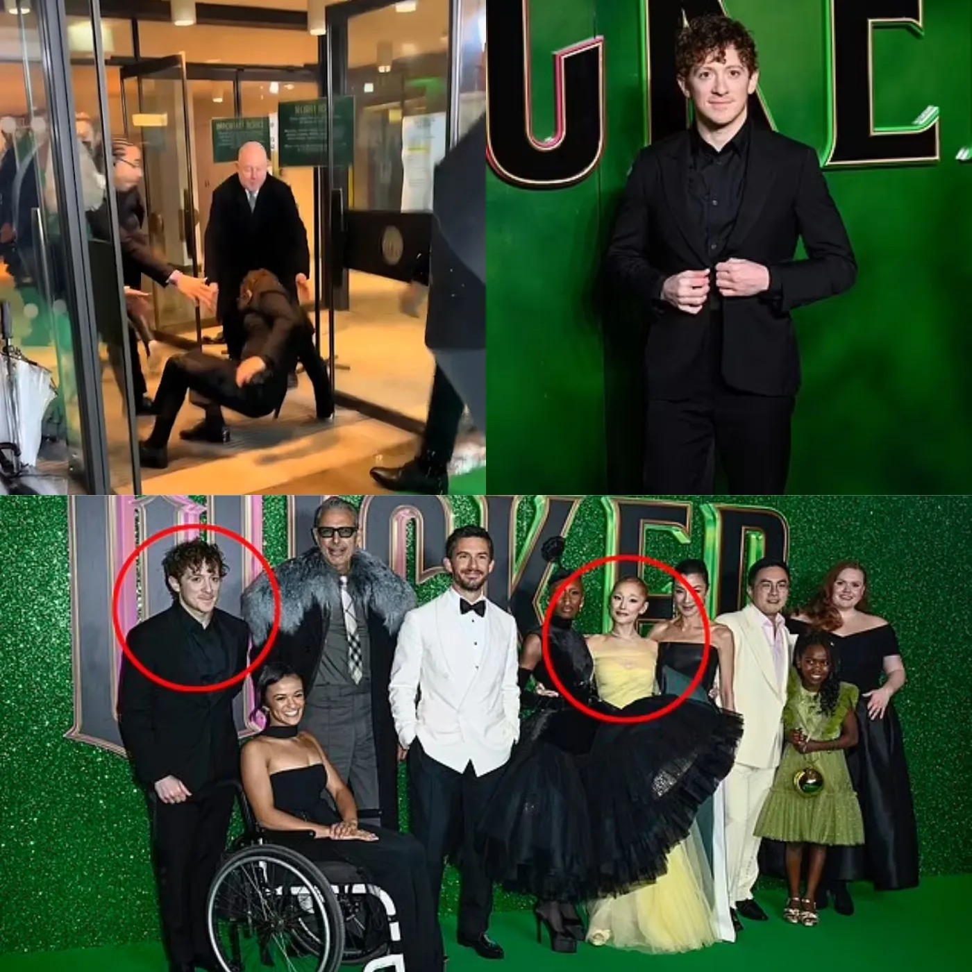 Ethan Slater Slips on Rain-Soaked Carpet at UK 'Wicked' Premiere but Laughs It Off