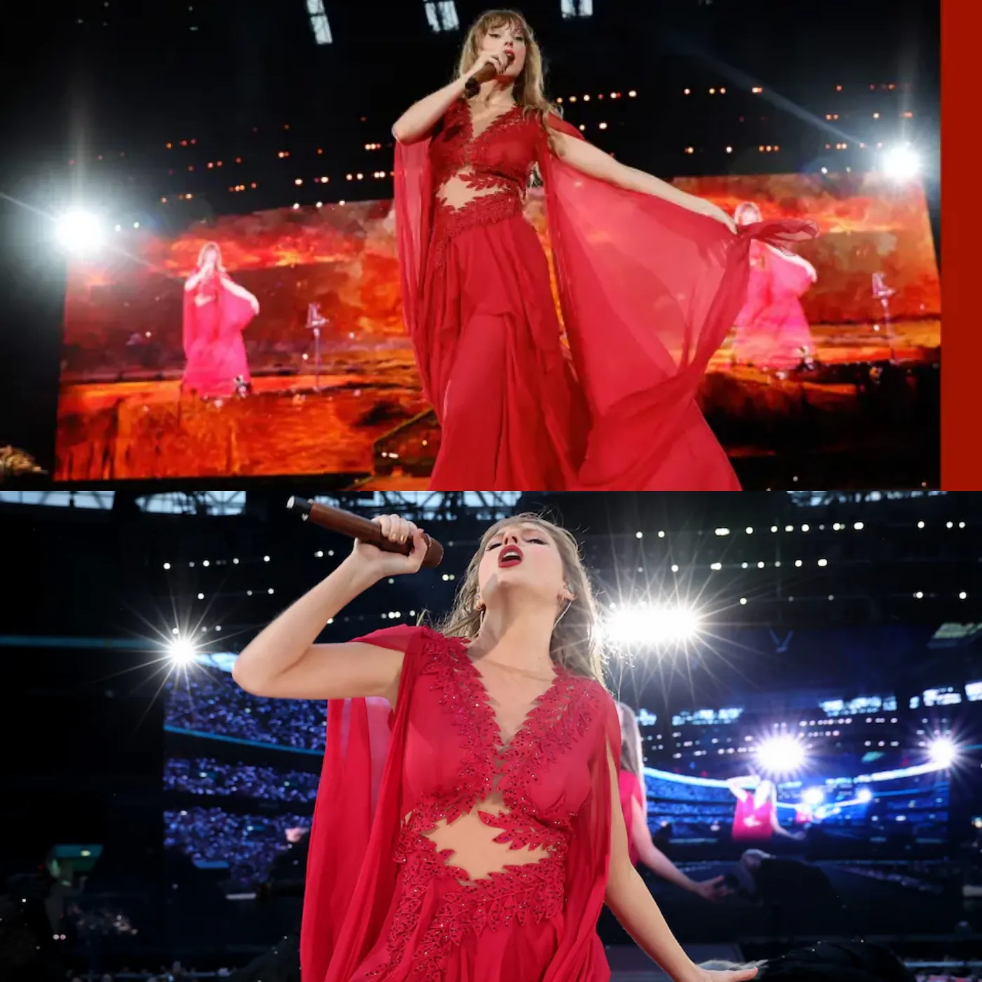 Taylor Swift fell into tears on the Eras Tour stage. The online community debates vigorously.