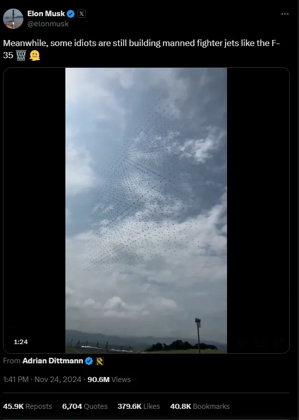 Just one status on X, Elon Musk took down Lockheed Martin.