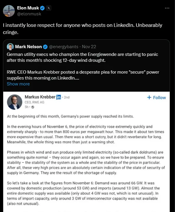 Elon Musk calls LinkedIn users "cringe." Why?