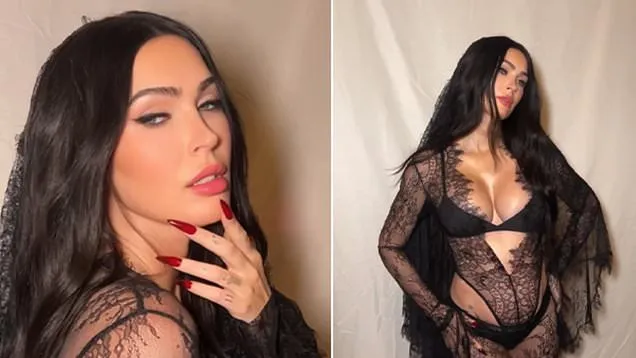 Pregnant Megan Fox showcases her bump and lingerie in SHEER dress ahead of  arrival of first child with MGK | Daily Mail Online
