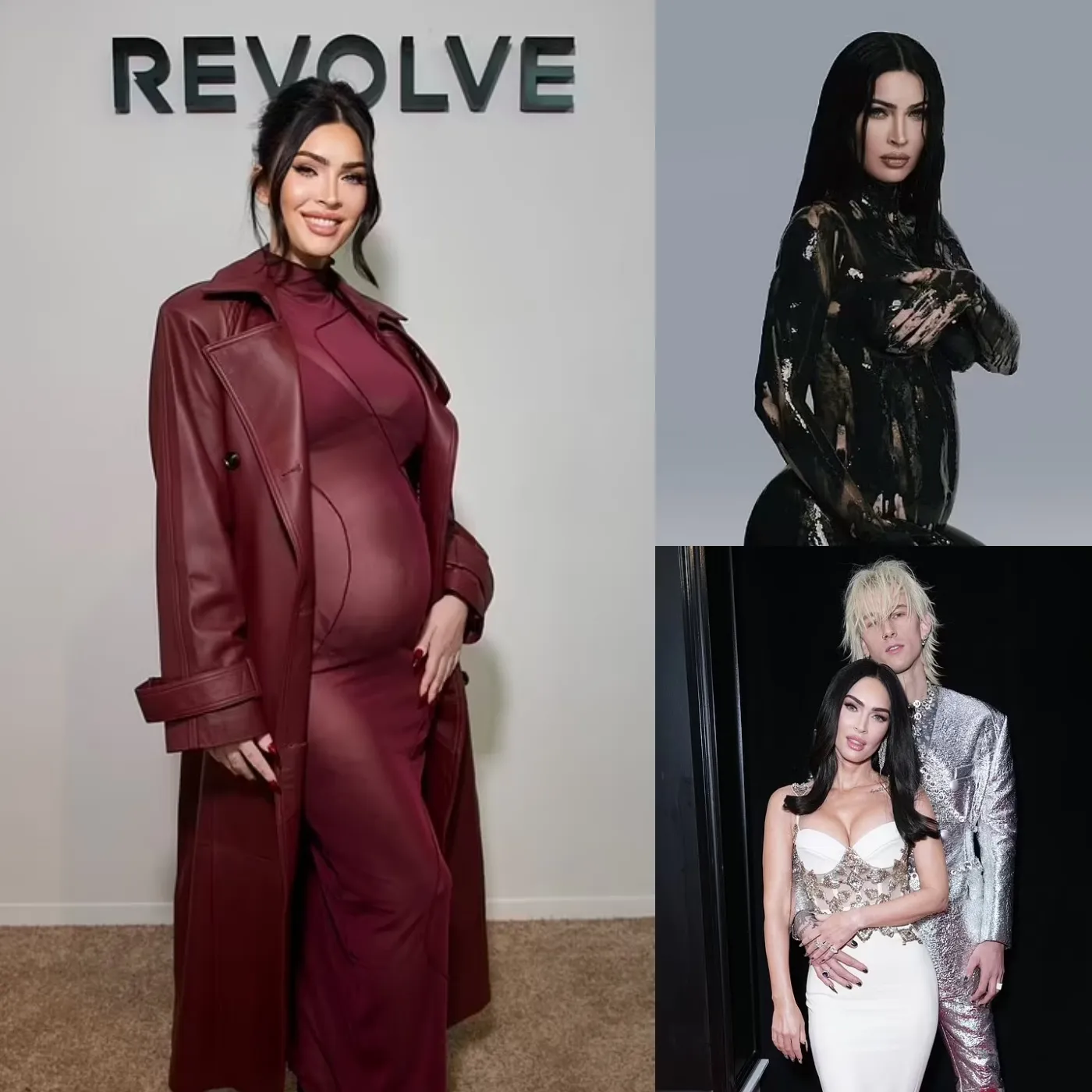 Mega Fox sparked controversy by showing off her baby bump in a sheer dress that revealed her underwear