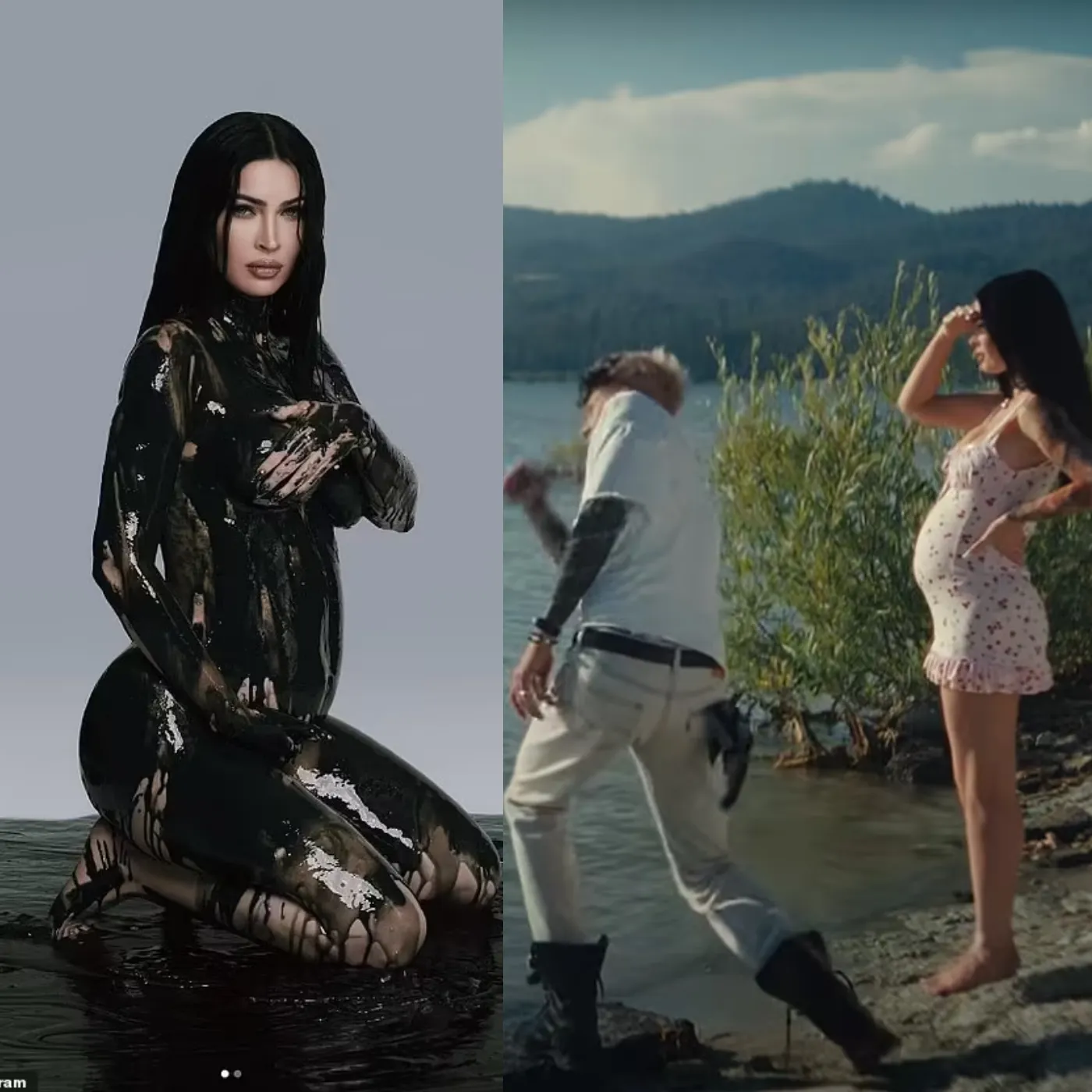 Megan Fox Pregnant: Shows Off Baby Bump in Sheer Gown Ahead of First Child with MGK