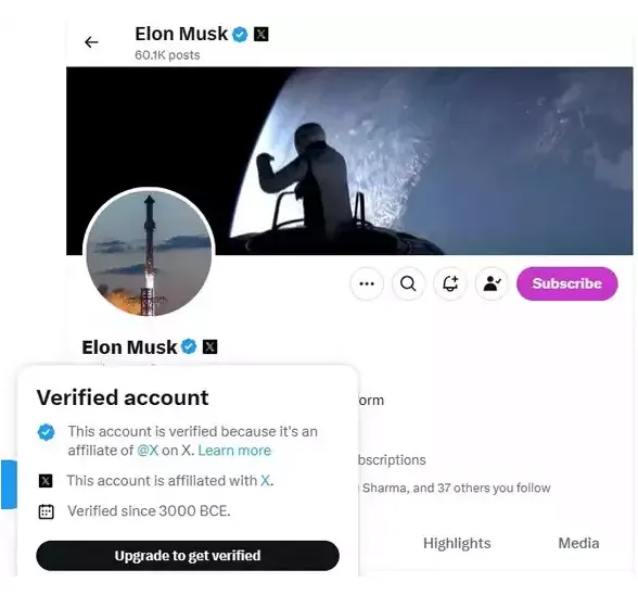 Elon Musk's X profile was verified 5000 years ago 2 Elon Musk's X profile was verified 5000 years ago