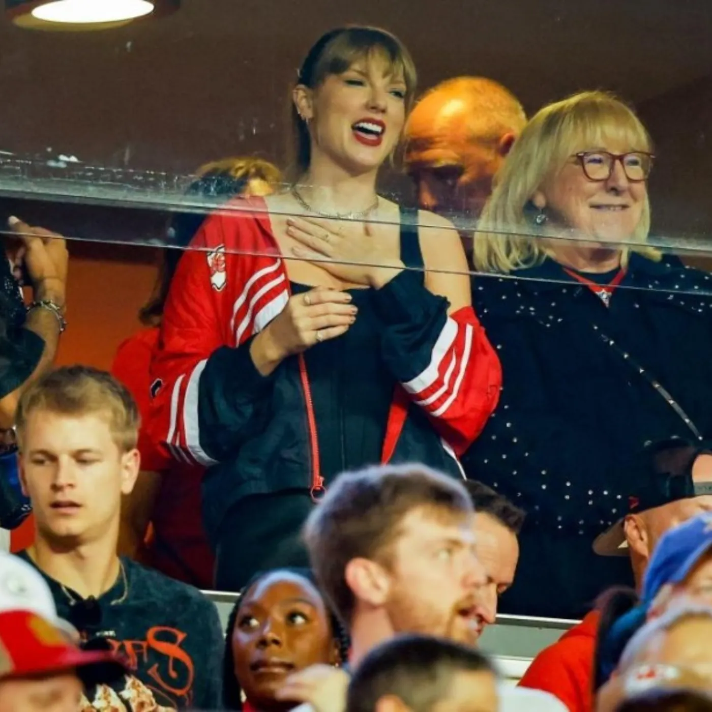 Taylor Swift wears sexy lingerie while cheering on her boyfriend at the game