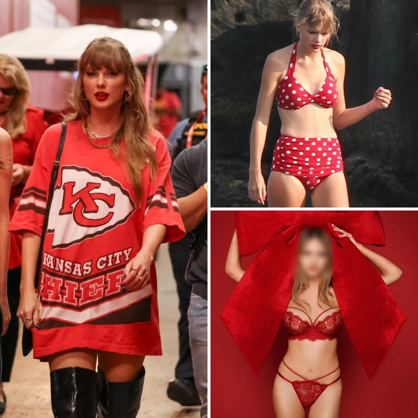 Taylor Swift wears sexy lingerie while cheering on her boyfriend at the game
