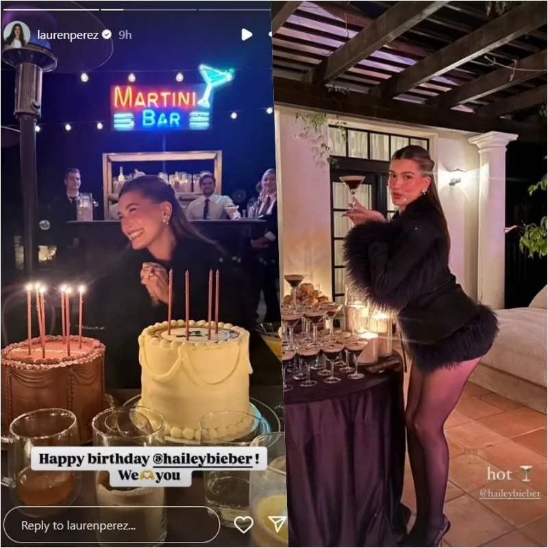 Inside Hailey Bieber’s Martini-Themed 28th Birthday Bash with BFFs Kendall Jenner and Lori Harvey 3 Inside Hailey Bieber’s Martini-Themed 28th Birthday Bash with BFFs Kendall Jenner and Lori Harvey