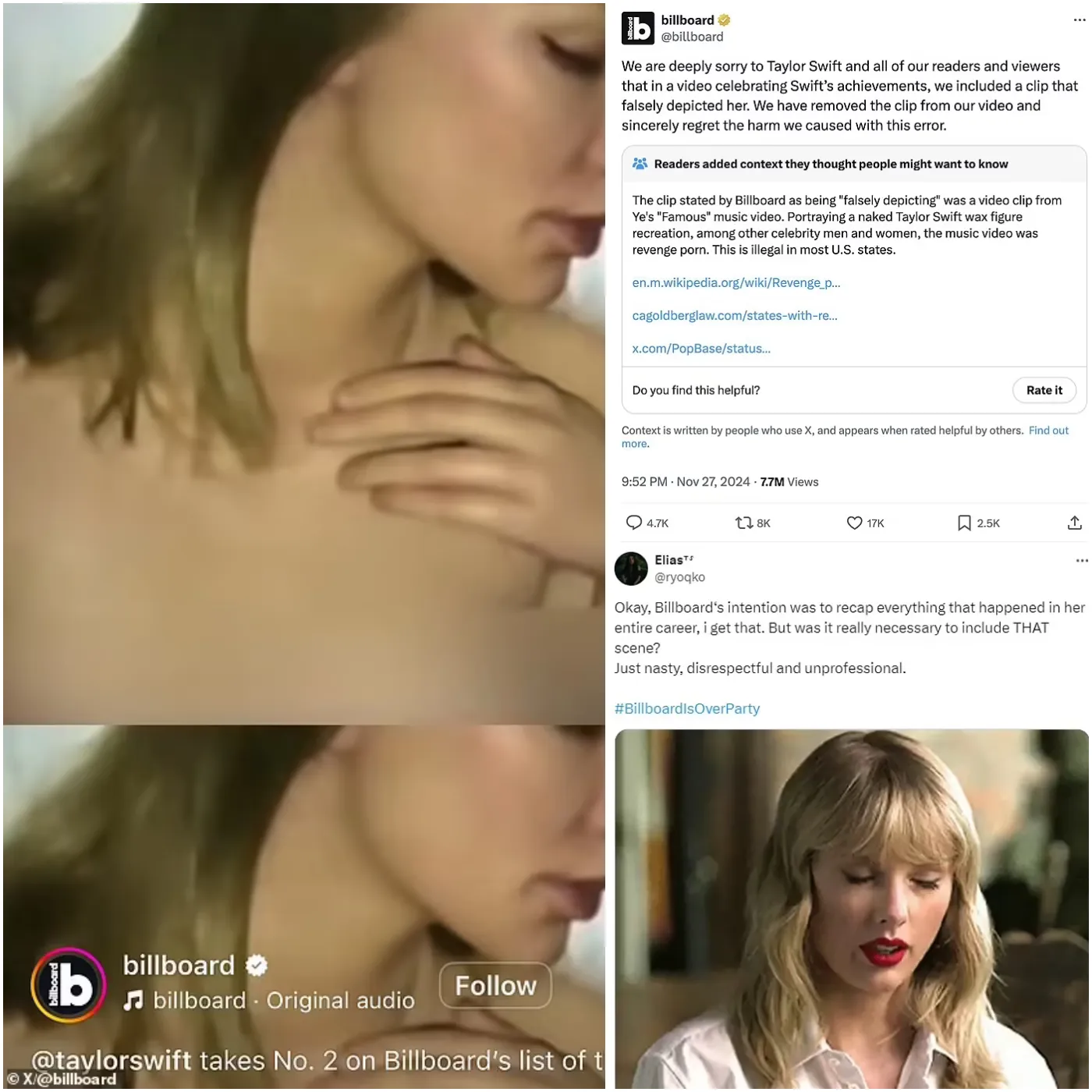 Billboard Apologizes to Taylor Swift for Using Kanye West’s Controversial Wax Figure Clip