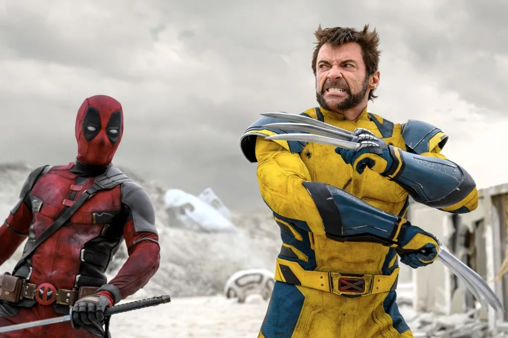 Ryan Reynolds as Deadpool, Hugh Jackman as Wolverine in "Deadpool & Wolverine" (2024).