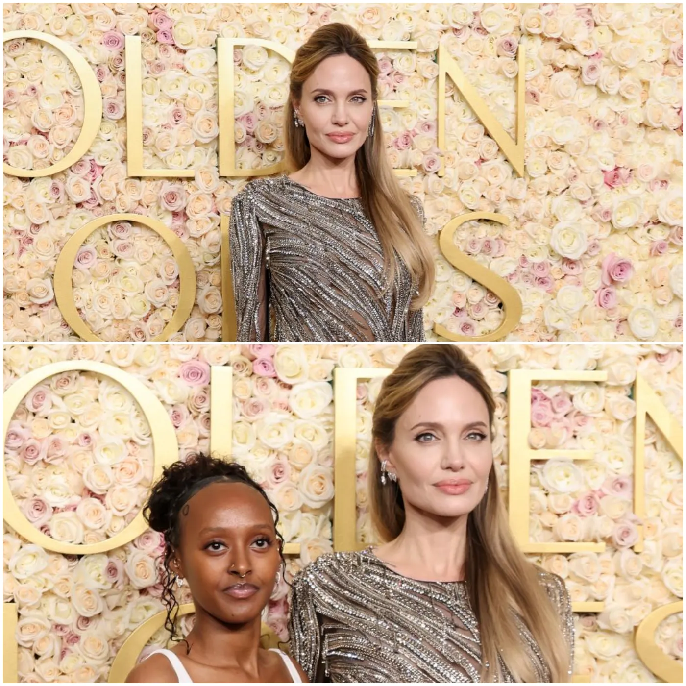 Angelina Jolie and Daughter Zahara Shine at the 2025 Golden Globes