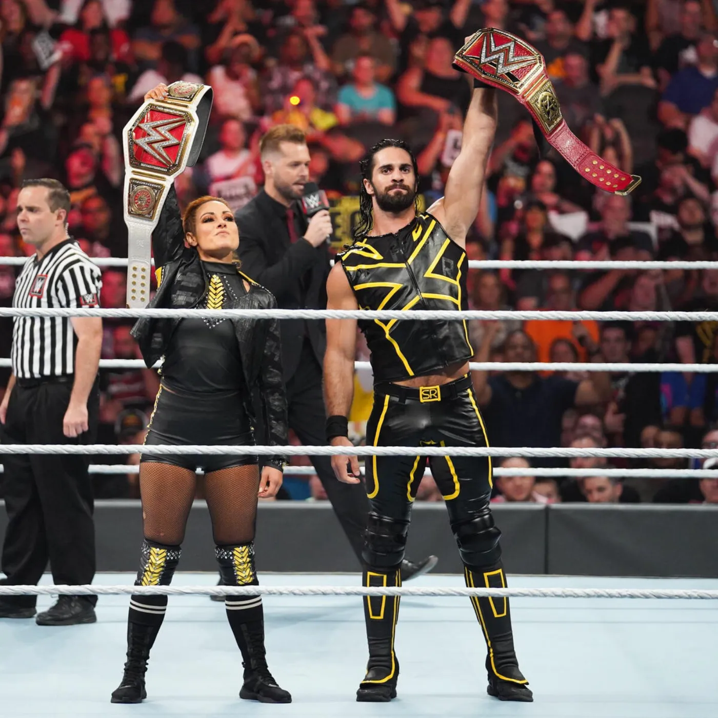 Seth Rollins and Becky Lynch Spark WWE Controversy With Fame and Skill Battle 4 Seth Rollins and Becky Lynch Spark WWE Controversy With Fame and Skill Battle
