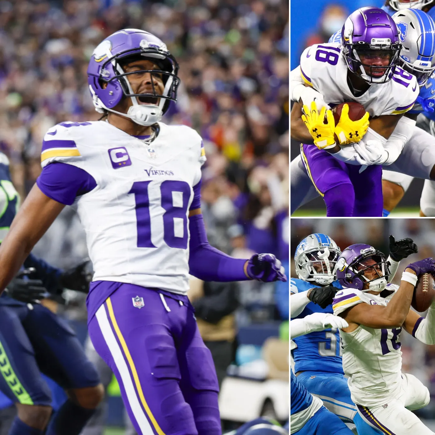 Vikings' Justin Jefferson Makes History in First Half vs Lions