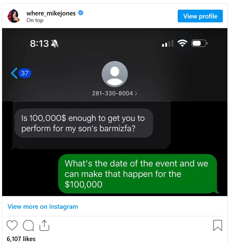 Mike Jones Accused of Faking Big Concert Offer to Deflect Crowd Size Criticism