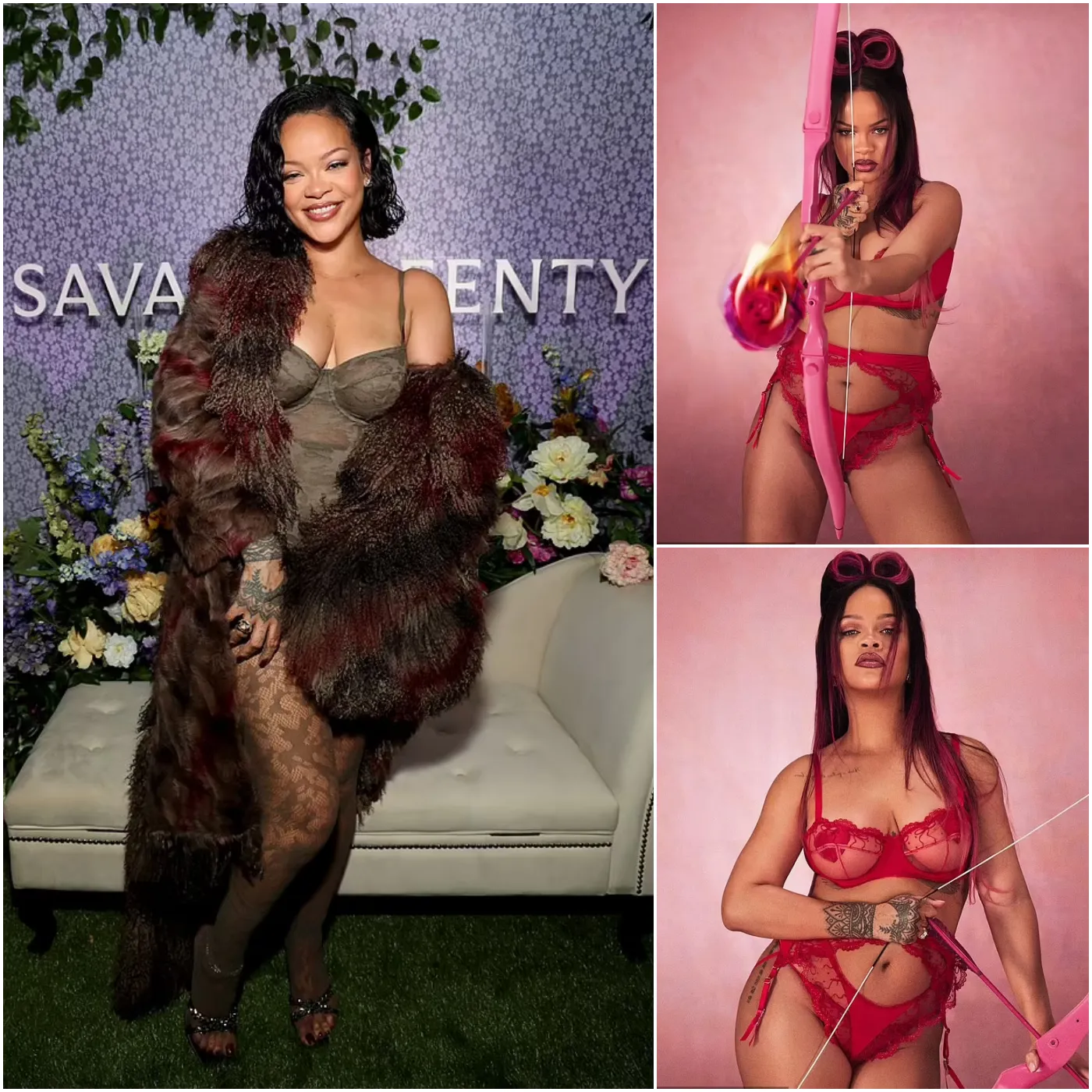 Rihanna Stuns in Fiery Red Lingerie, Crowns Herself the 'Queen of Valentine’s Day'