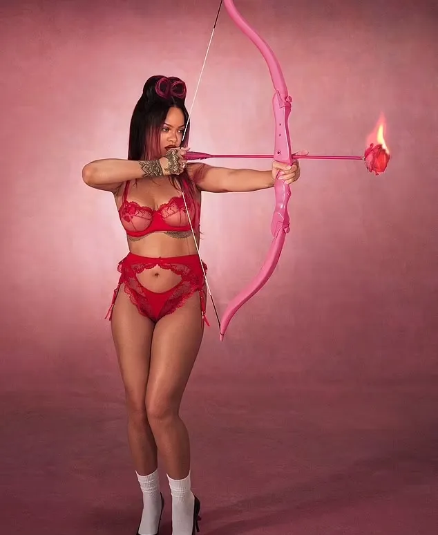 Rihanna Stuns in Fiery Red Lingerie, Crowns Herself the 'Queen of Valentine’s Day'
