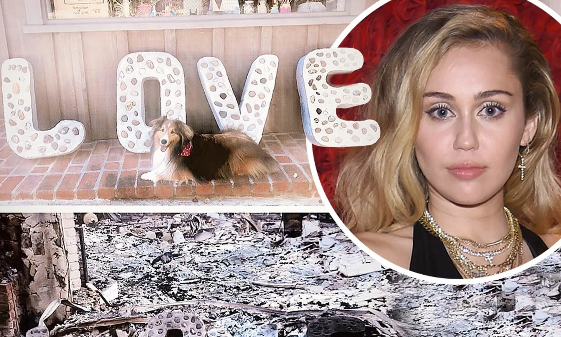 Miley Cyrus shares a before and after photo of her house destroyed by  Malibu fire | Daily Mail Online