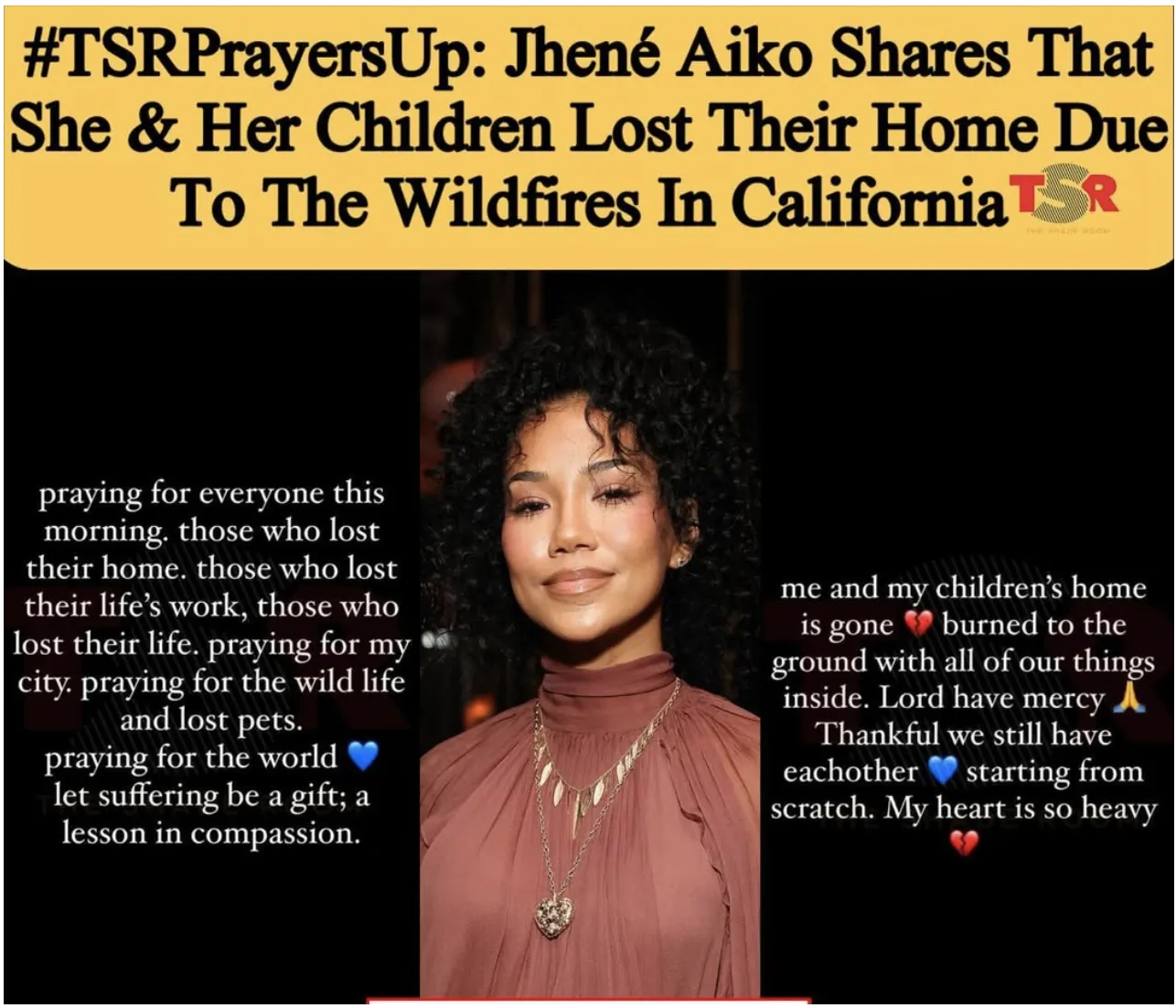 Jhené Aiko’s Home Destroyed in LA Wildfire: “My Heart Is Heavy”