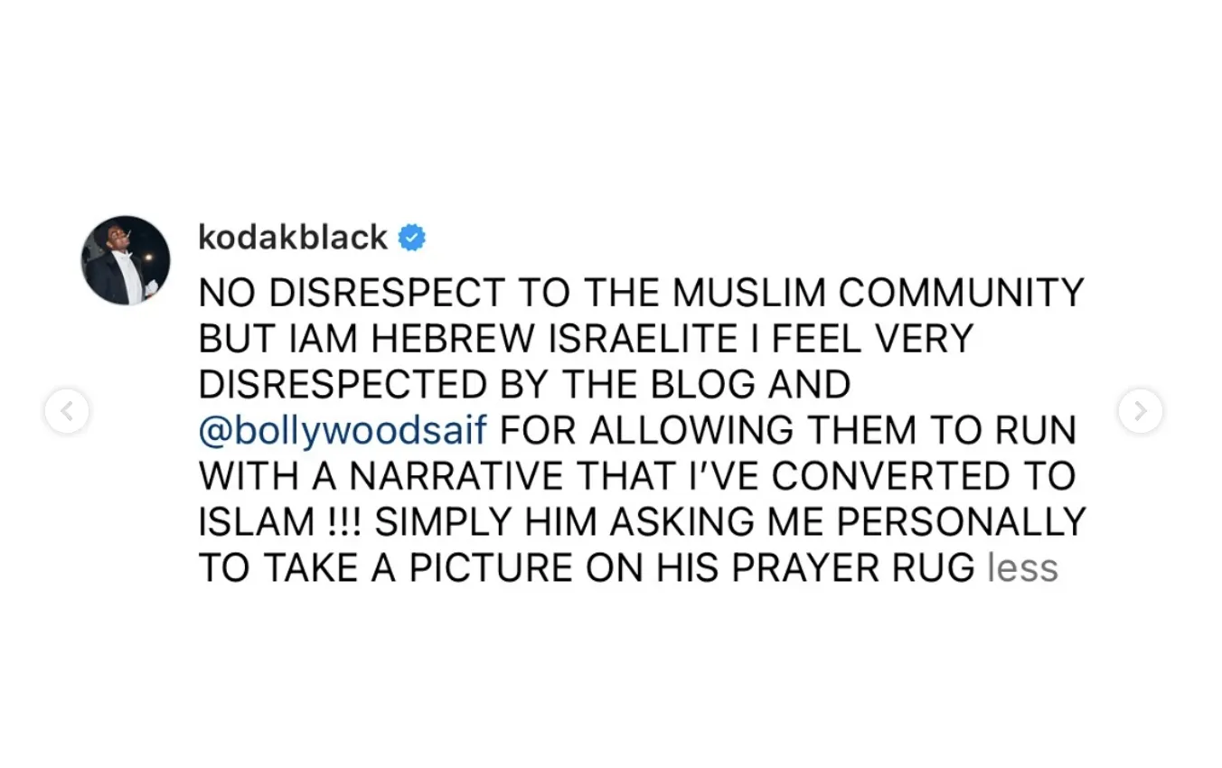 Kodak Black Clears the Air on Conversion Rumors: “I’m a Hebrew Israelite”