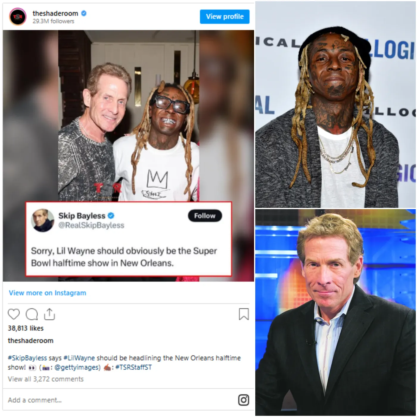 Is Skip Bayless Begging the NFL to Replace Kendrick Lamar with Lil Wayne?
