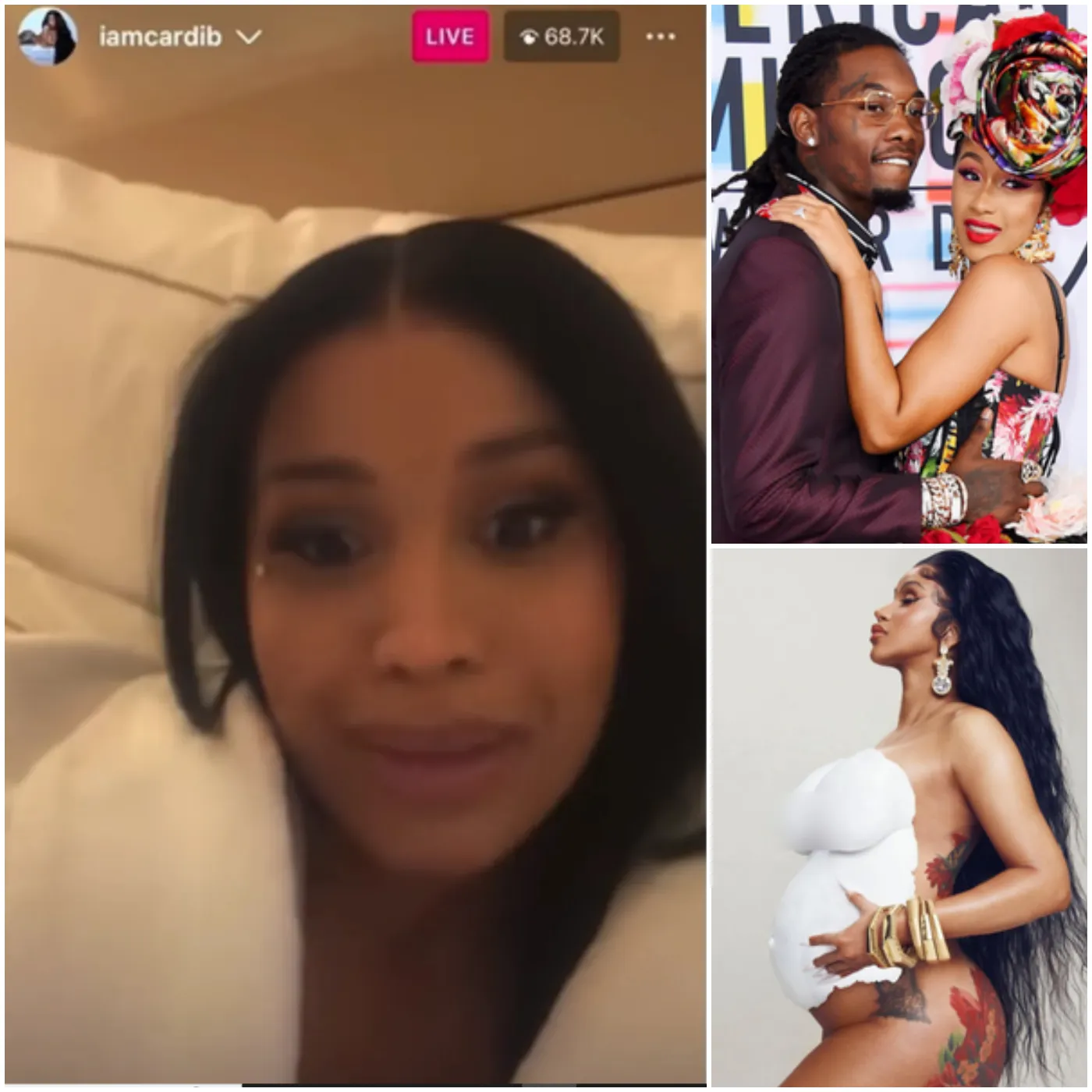 Cardi B shared her pregnancy journey on Instagram Live.