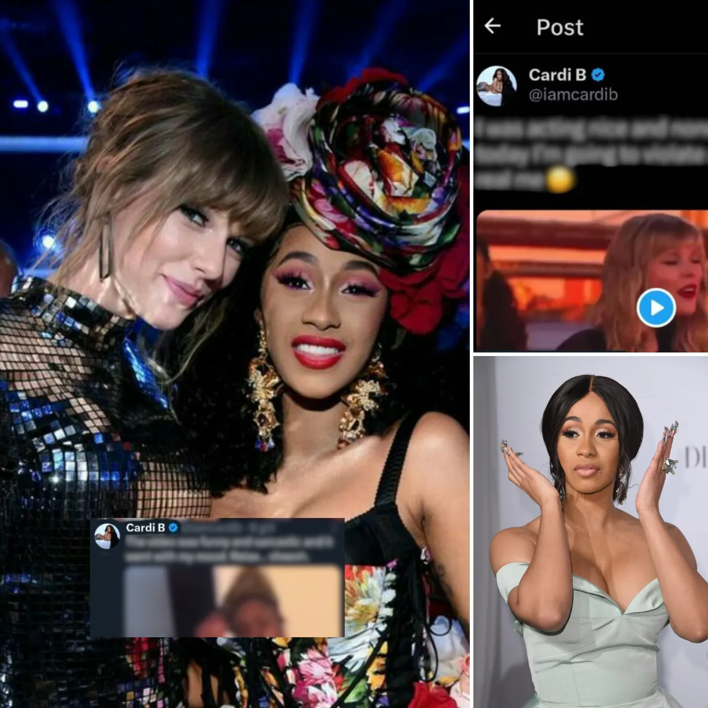 Cardi B Admits She Pretended To Be Good, But Aired Scene Mocking Taylor Swift's Vocals
