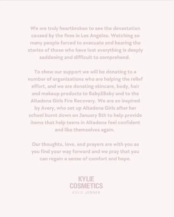 Kylie Jenner slammed after posting about LA wildfires hours after her jet’s 11th flight in two weeks 5 Kylie Jenner slammed after posting about LA wildfires hours after her jet’s 11th flight in two weeks