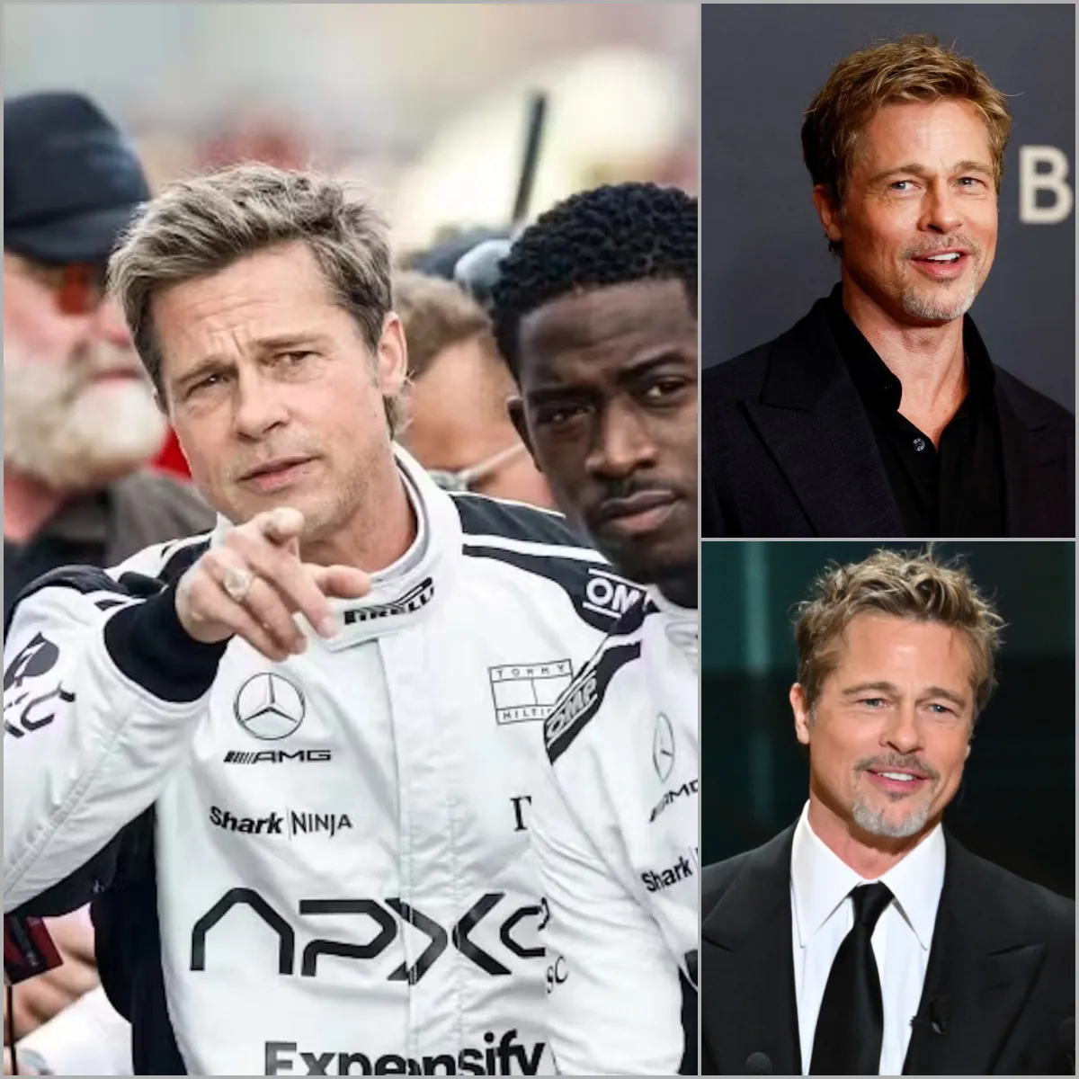 New or unimpressive. Brad Pitt caused a stir with his grey beard and moustache after the movie F1.