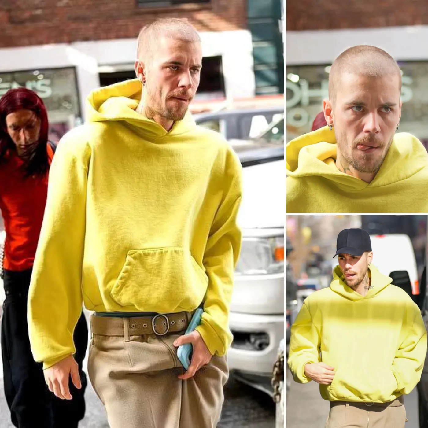 Justin Bieber's recent photo in New York shows him with short hair and a slightly skinny face in an unsettled state.