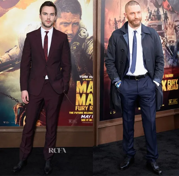 Nicholas Hoult & Tom Hardy In Alexander McQueen - 'Mad Max: Fury Road' LA  Premiere - Red Carpet Fashion Awards