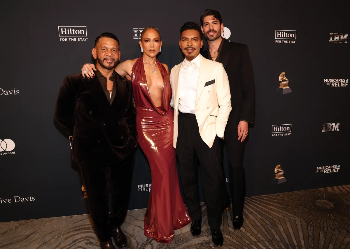 Jennifer Lopez Turns Heads at Pre-GRAMMY Party in Bold Red Dress 3 Jennifer Lopez Turns Heads at Pre-GRAMMY Party in Bold Red Dress