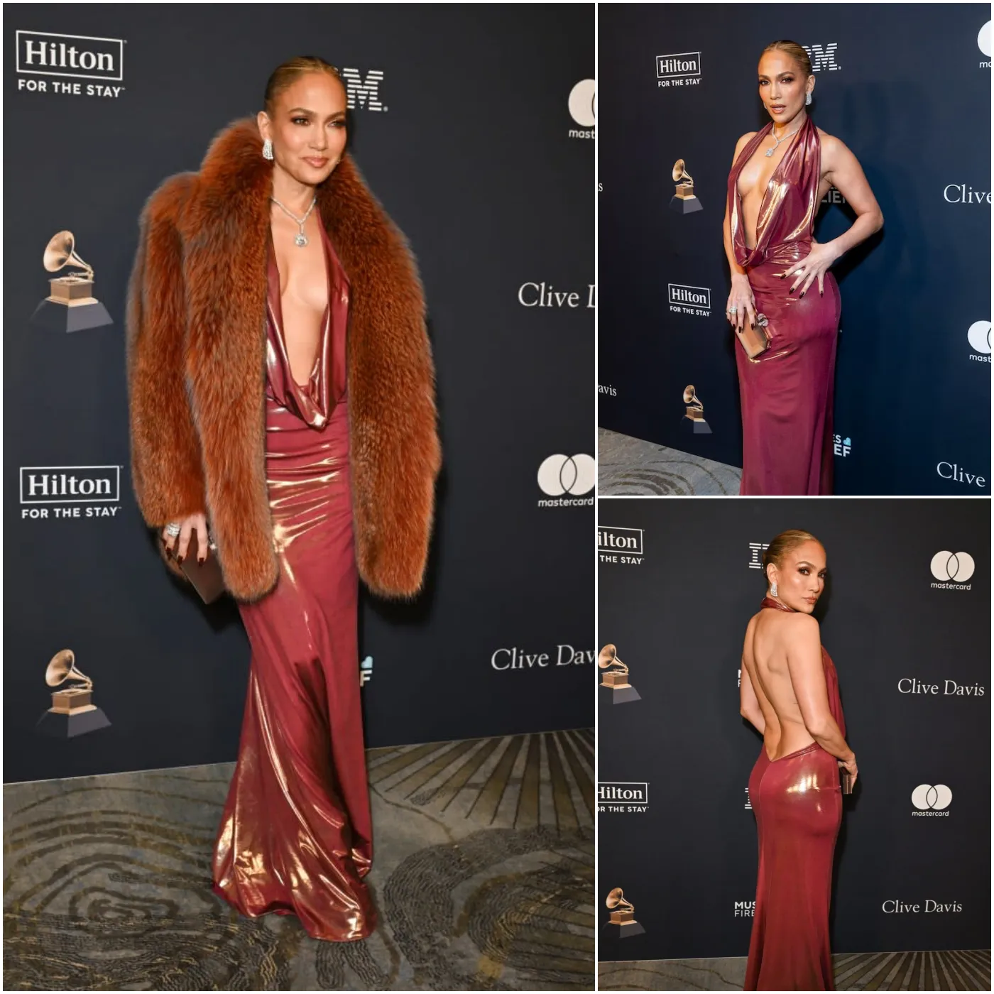 Jennifer Lopez Turns Heads at Pre-GRAMMY Party in Bold Red Dress