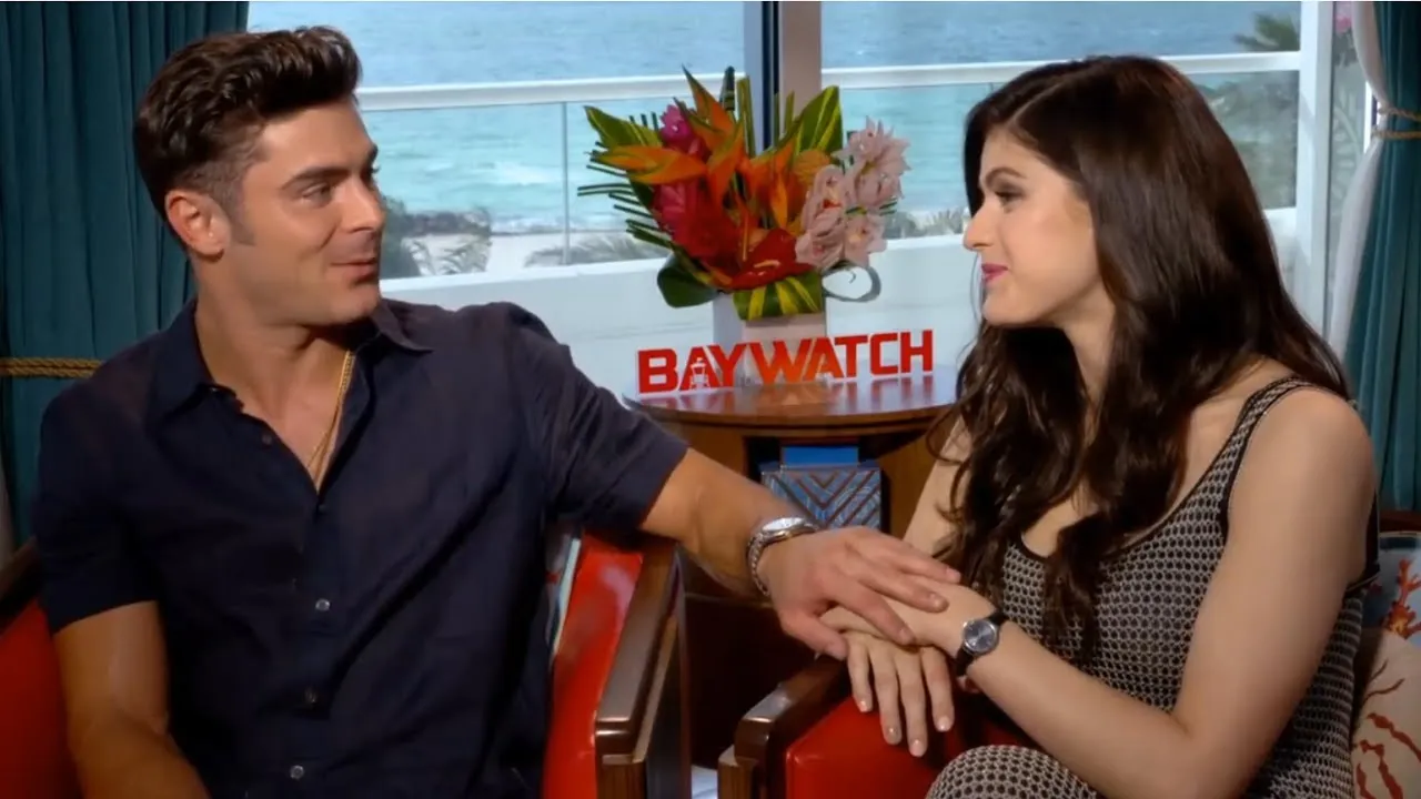 Zac Efron Can't Hide His Affection For Alexandra Daddario - YouTube