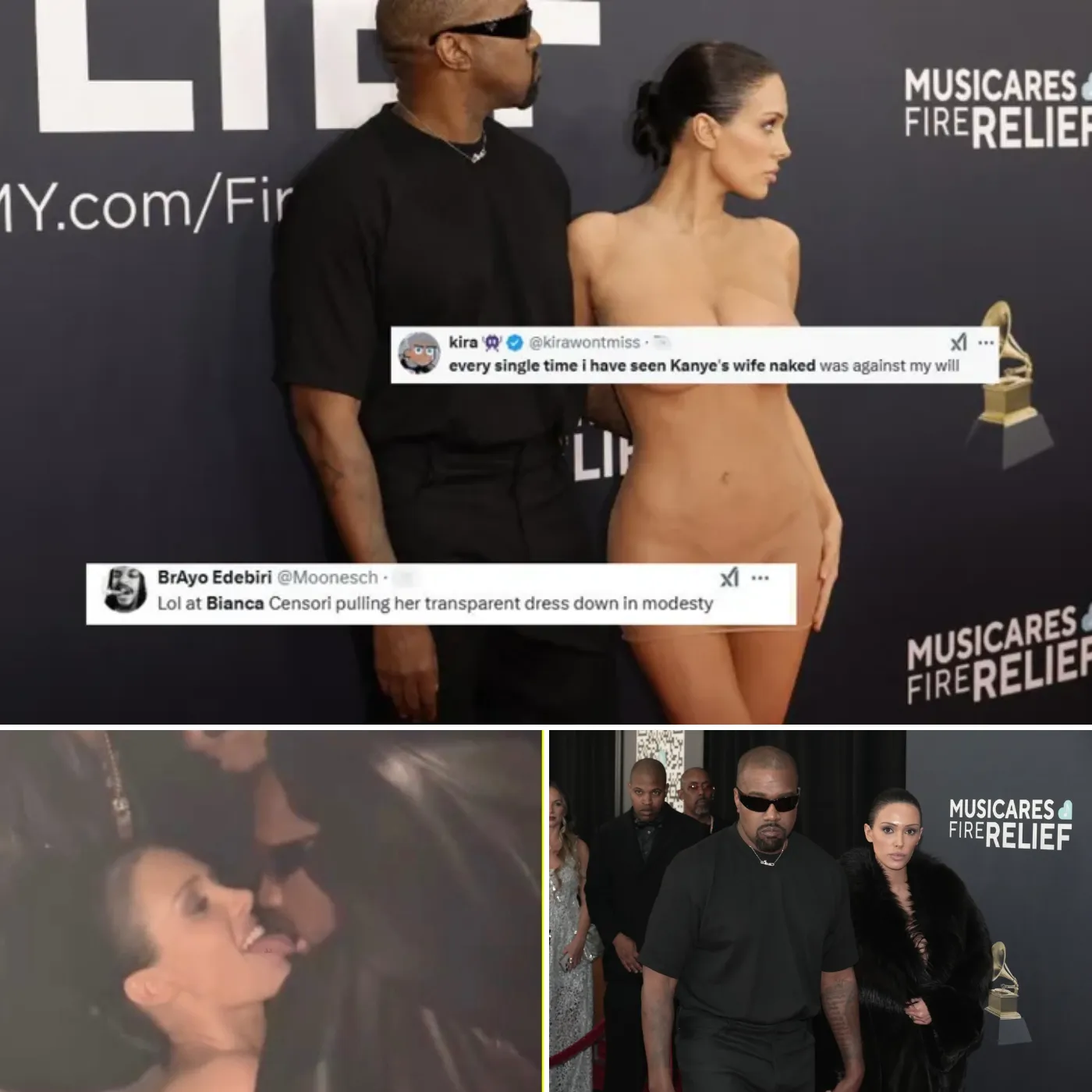 Kanye West & Bianca Censori Ejected from 2025 Grammys for Shocking Attire & PDA