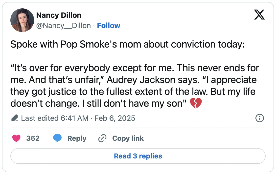 Pop Smoke’s Mother Speaks Out After Murder Trial Verdict