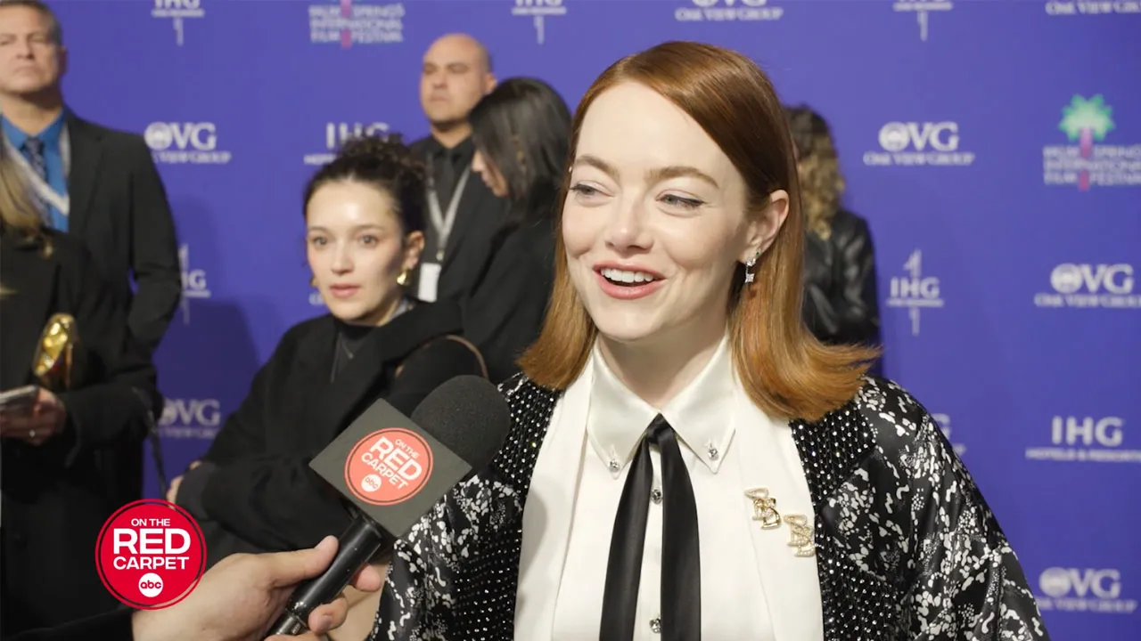 Poor Things' star Emma Stone has a new way to avoid public speaking, get  George Pennacchio to do it - ABC7 Los Angeles