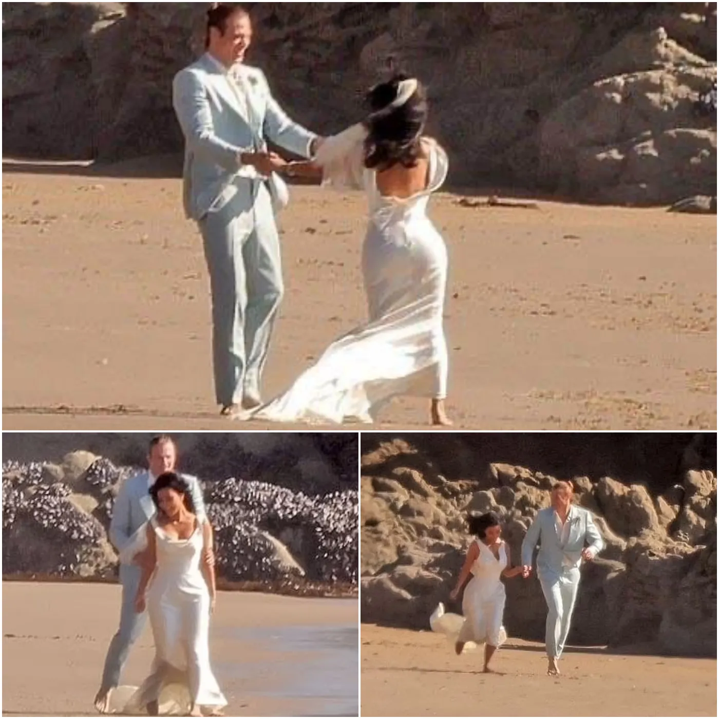 Kim Kardashian 'Marries' Handsome Co-Star on the Beach in Wedding Scene for All's Fair