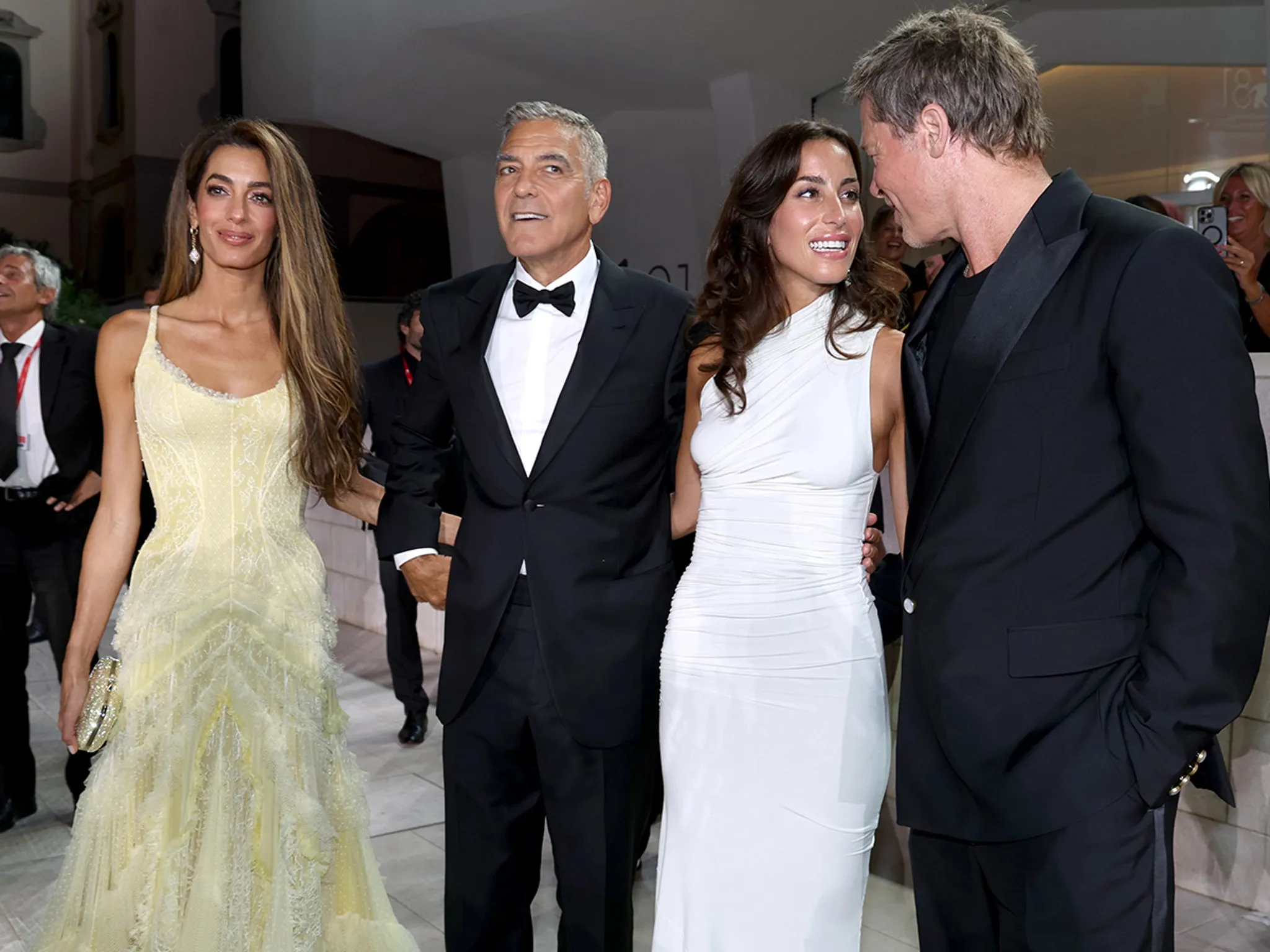 Brad Pitt Makes Red Carpet Debut with Ines de Ramon at Venice Film Festival