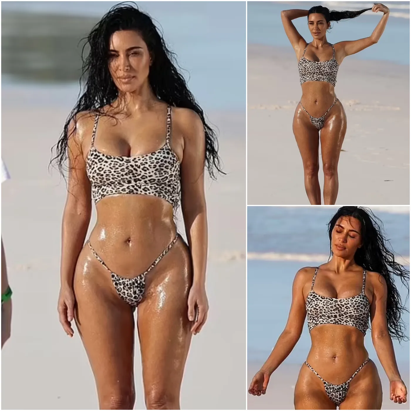 Kim Kardashian Oils Up in a Bikini for Sultry Beach Photos After Surprise Reunion with A-List Ex