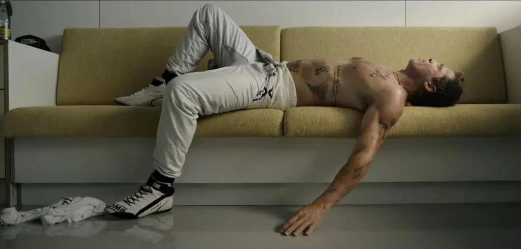 Brad Pitt Shows Off Massive Tattoo Collection in Shirtless F1 Movie Promo